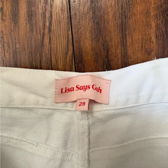 Lisa Says Gah Robyn High Waisted Straight Leg White Jeans Pants | Size 29 - Picture 6 of 8